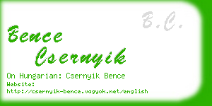bence csernyik business card